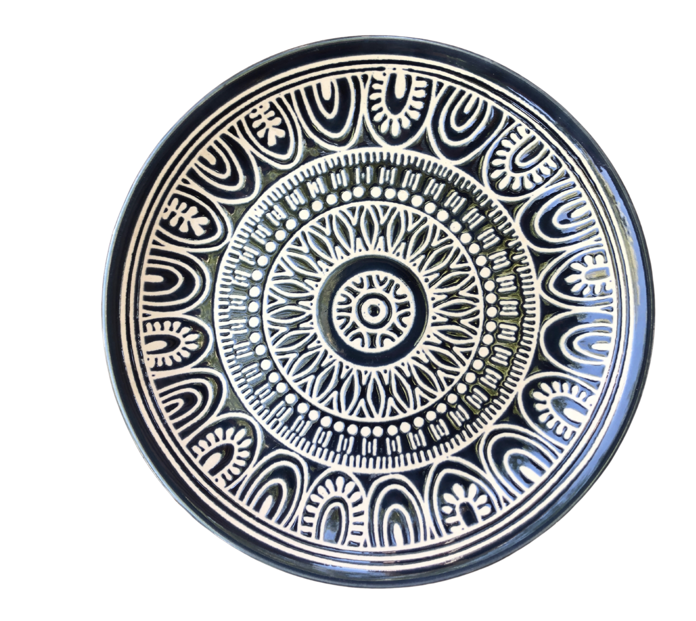 Blue Pattern Stoneware Salad Plate