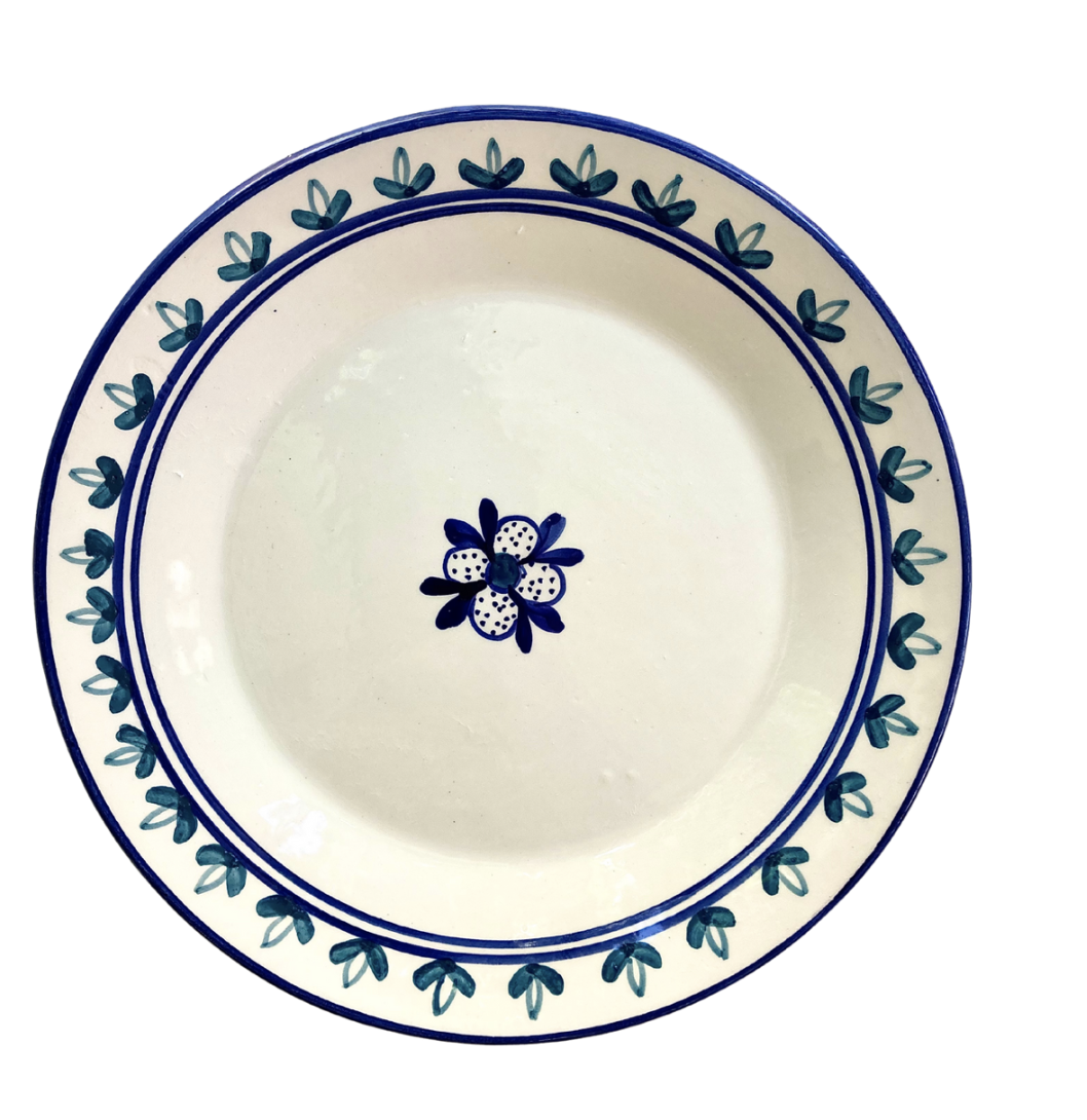 Blue Pattern Stoneware Salad Plate