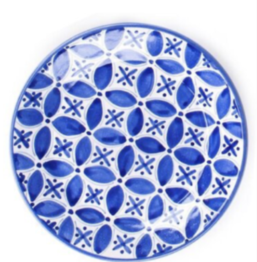 Blue Pattern Stoneware Salad Plate