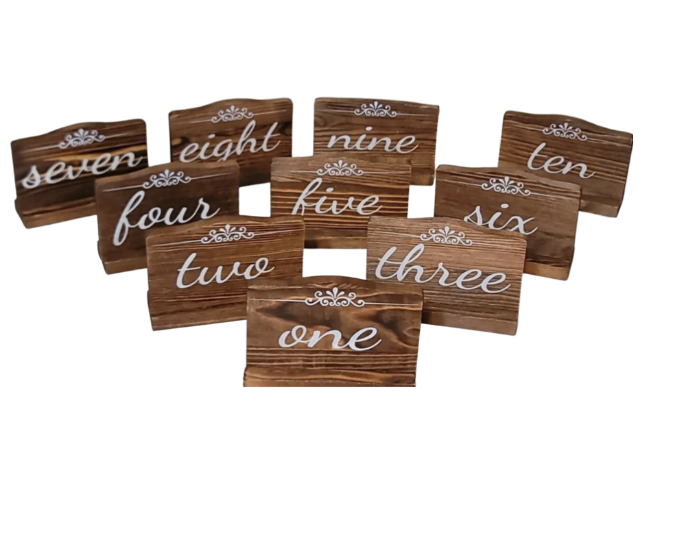 Wooden Table Numbers Rental Durango