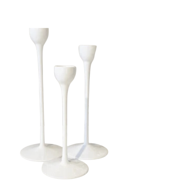 White Modern Candlestick Assorted Rental Durango