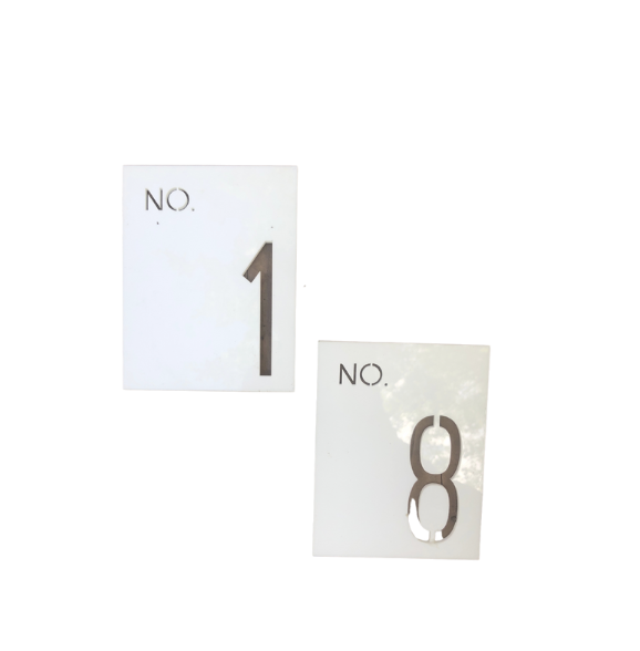 Modern White Table Numbers Rental Durango