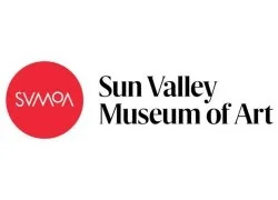 Sun Valley Museum of Art logo with a red circle and white stylized text, next to the museum's name in black text