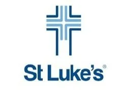 Logo for St. Luke's featuring a stylized blue cross and the text 'ST Luke's' beneath it.