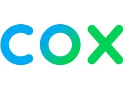 The image shows the word 'cox' with the first two letters in blue and the last letter 'x' in green.