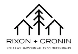 Logo with mountain peaks and trees, text reads 'RIXON + CRONIN Keller Williams Sun Valley Southern Idaho'.