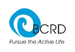 Logo with a blue wave icon and the text 'BCRD' beneath it, and the tagline 'Pursue the Active Life' underneath.