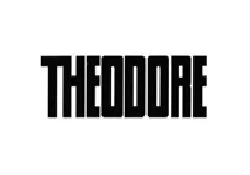 The word Theodore written in bold, black capital letters on a white background.