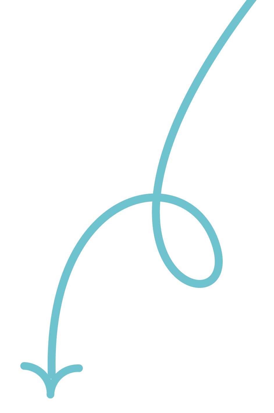 Light blue line drawing of a fishing hook and fishing line on a black background.
