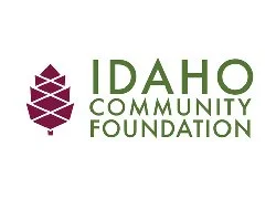 Idaho Community Foundation logo with stylized purple pinecone and green text