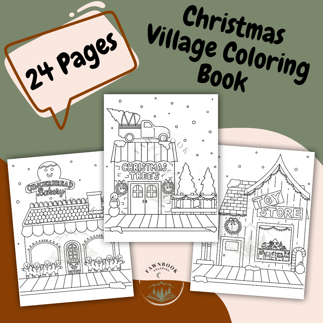 Christmas Village Coloring Book