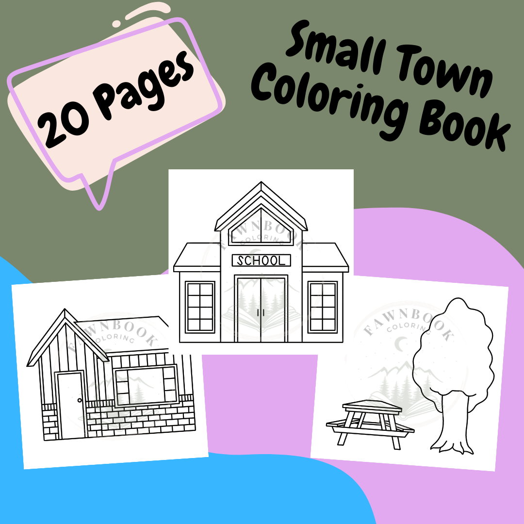 Small Town Coloring Book