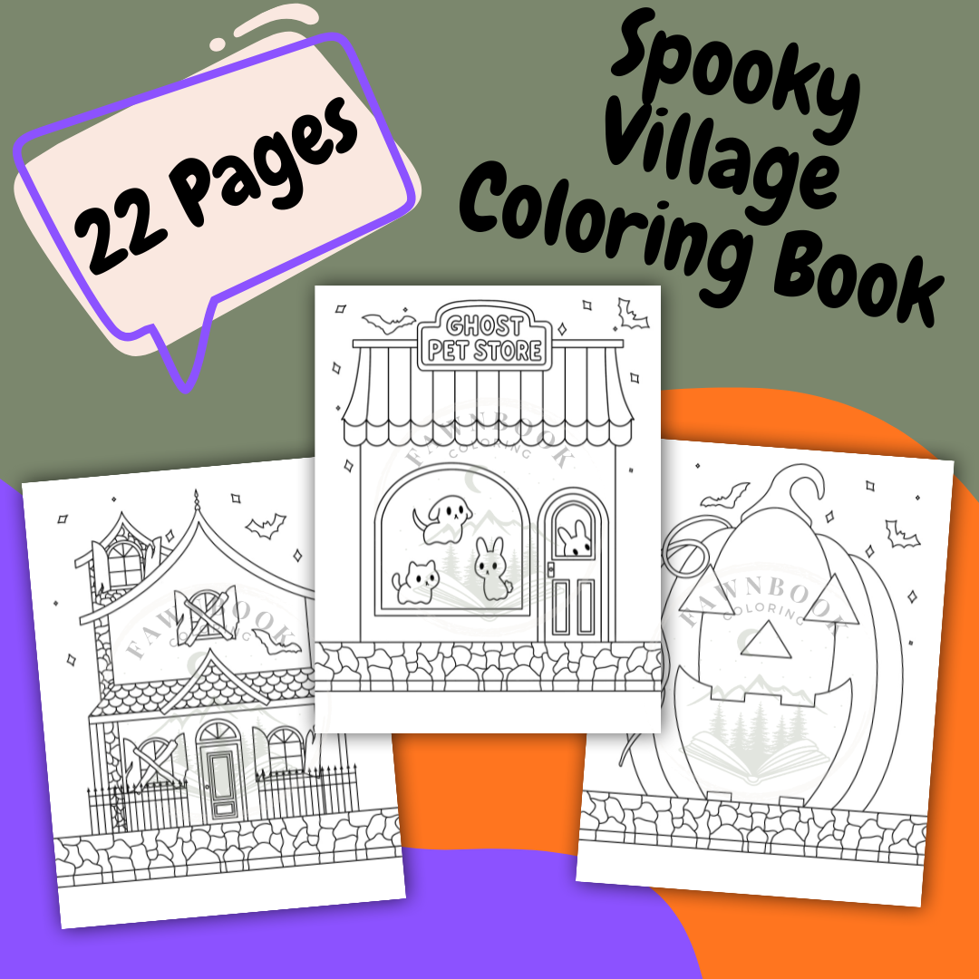 Spooky Village Coloring Book