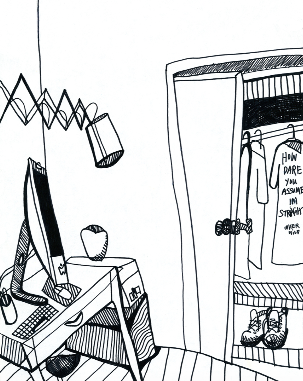 Transparency, Felt marker on paper 2019