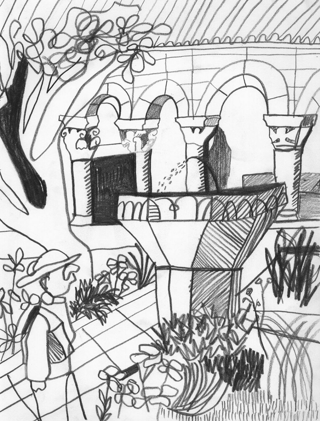 Cloisters, Pencil on paper 2018
