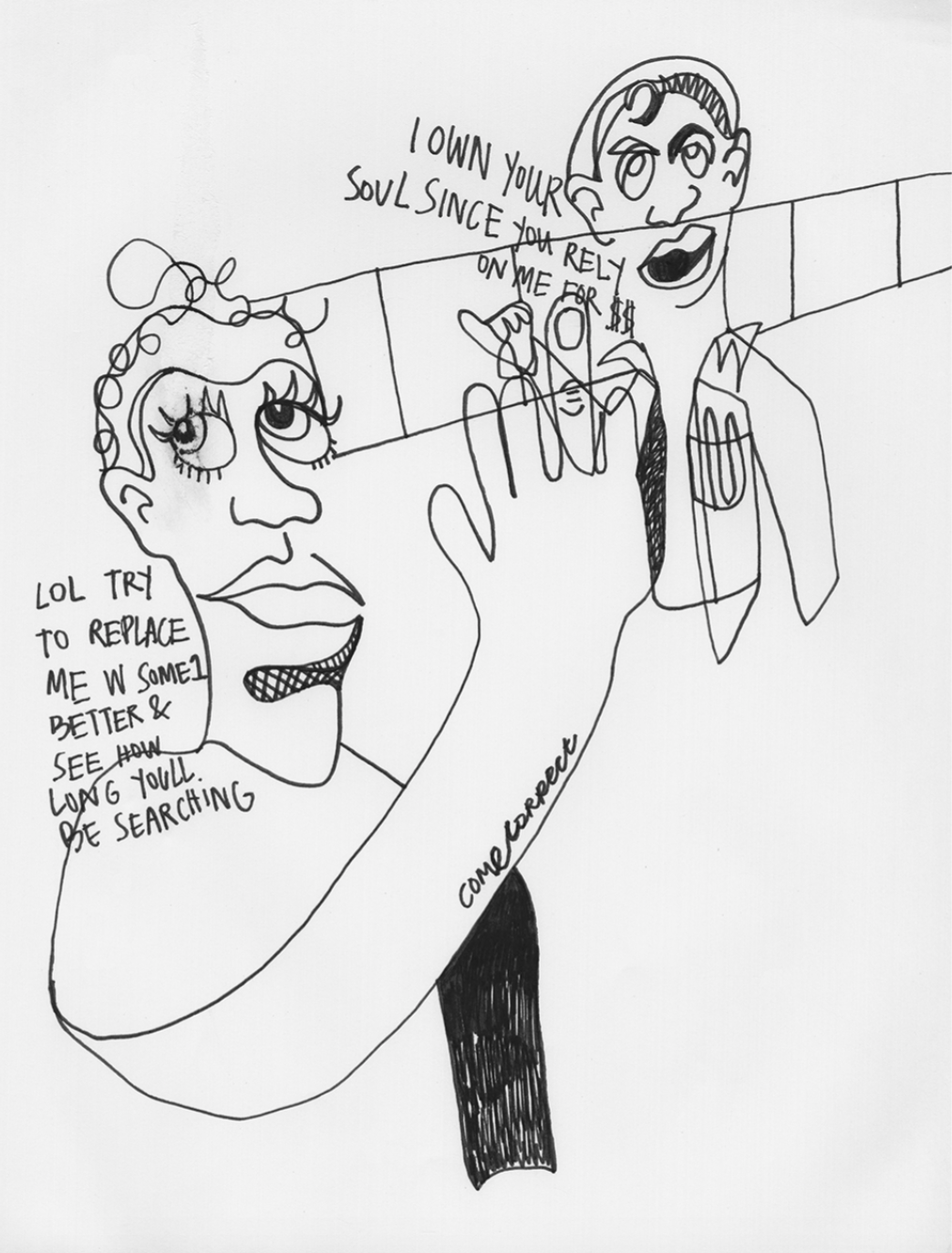 Honestly know your worth, Felt marker on paper 2019