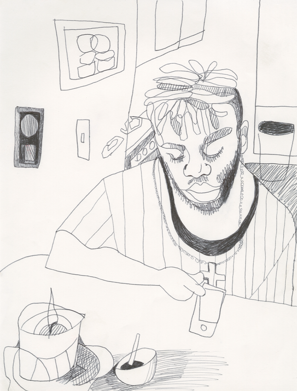 Never not working, Pen on paper 2019