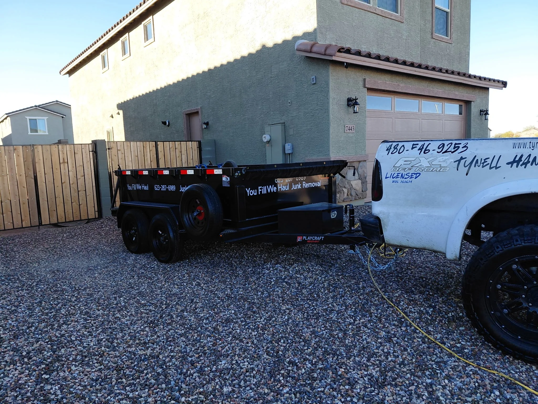 Construction & renovation debris removal in Phoenix AZ. Dump trailer rentals or full-service hauling available. Insured & bonded.