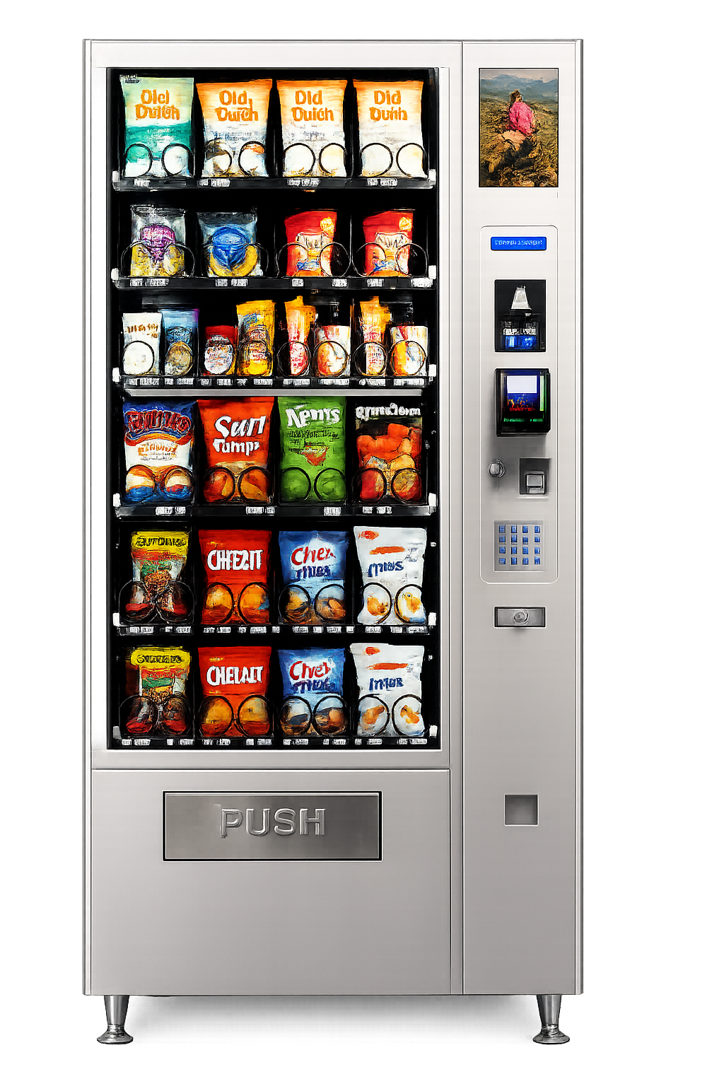 Snack 4 : Machine à capacité moyenne, parfaitement adaptée à la distribution de snacks et collations pour les espaces à fréquentation modérée.