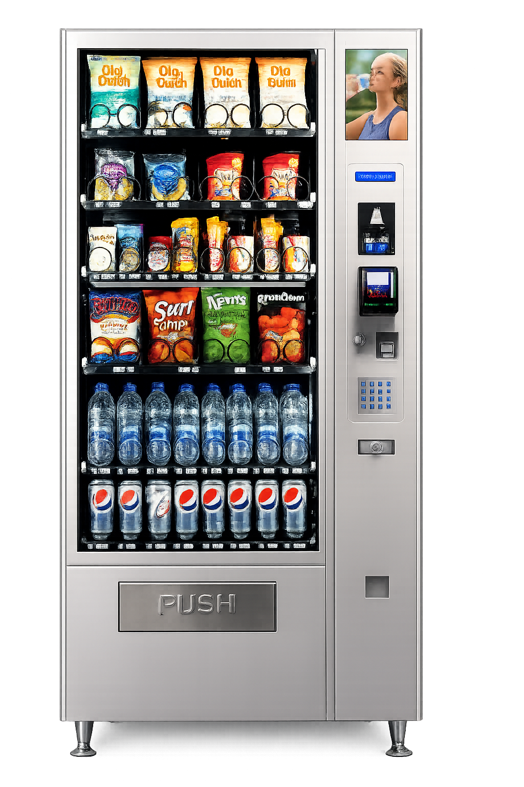 Combo 3 : Format compact, conçu pour la distribution de boissons, snacks et collations dans les espaces à fréquentation modérée.