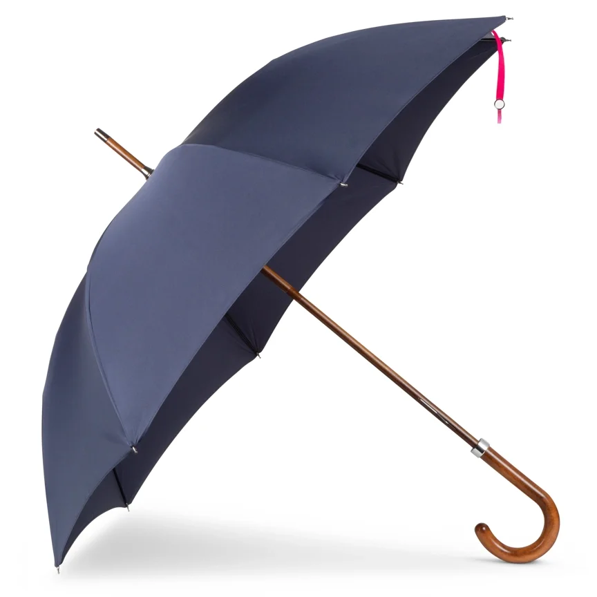 British Umbrella, Beech & Maple - Marine Blue:Pink 5.webp