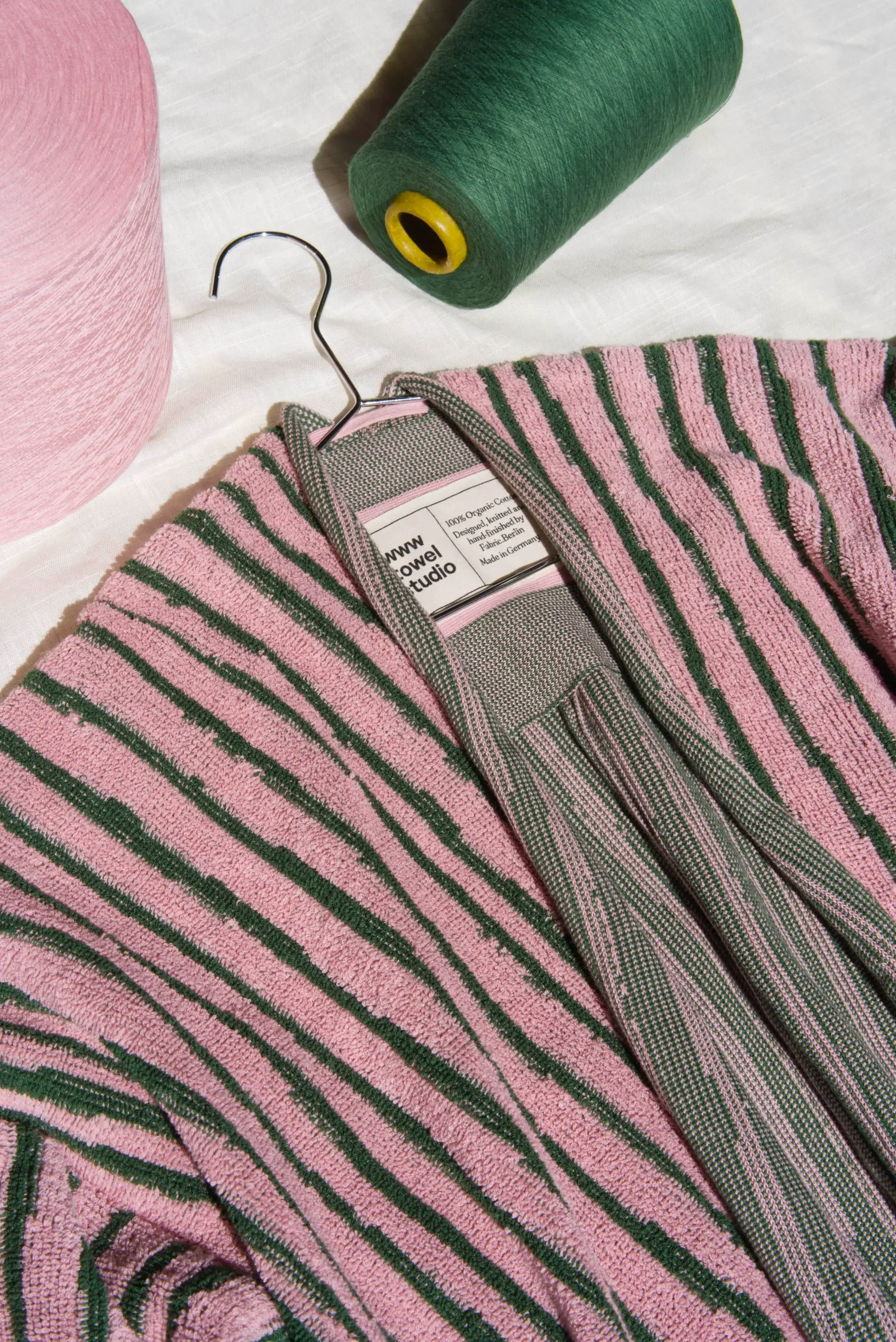 Stripe Bathrobe _ Pink & Green .webp
