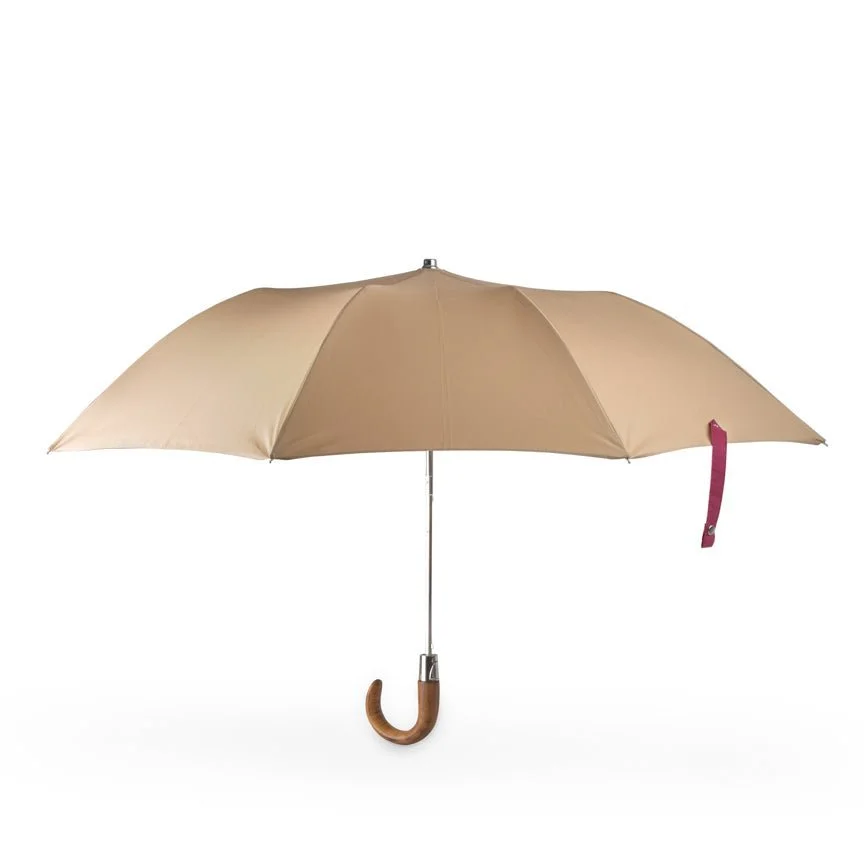 British Folding Umbrella - Sand:Burgundy.jpeg