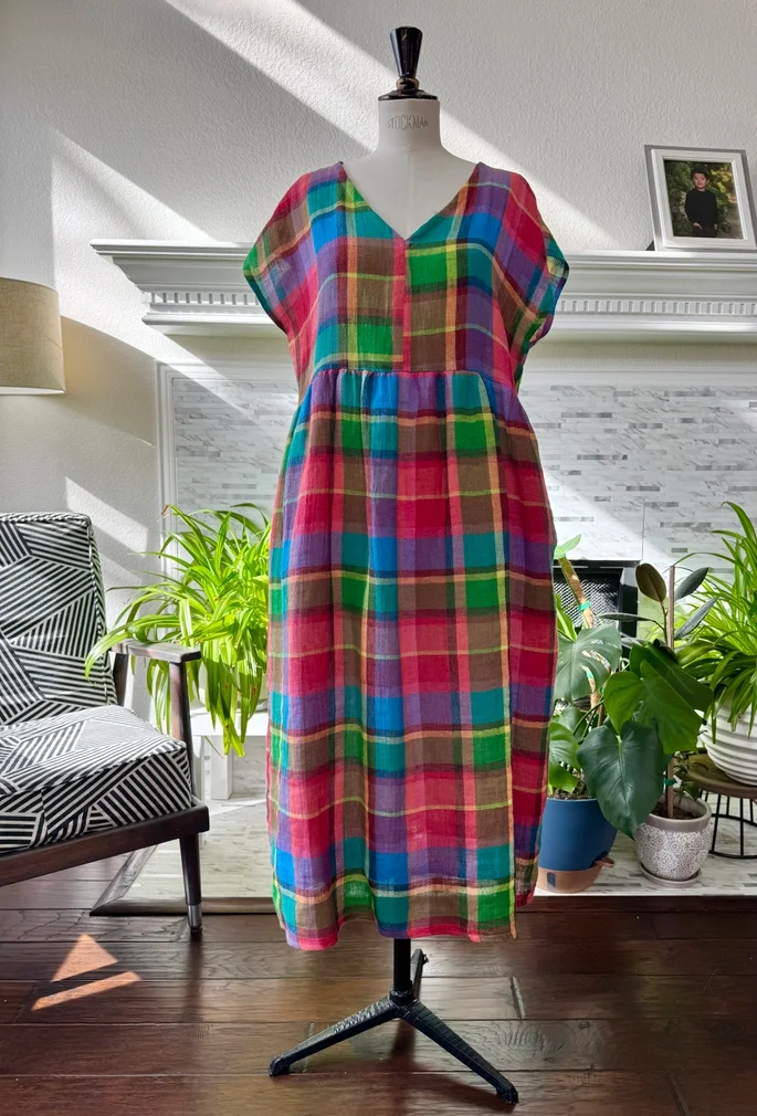 Neon Multi Linen Dress.webp
