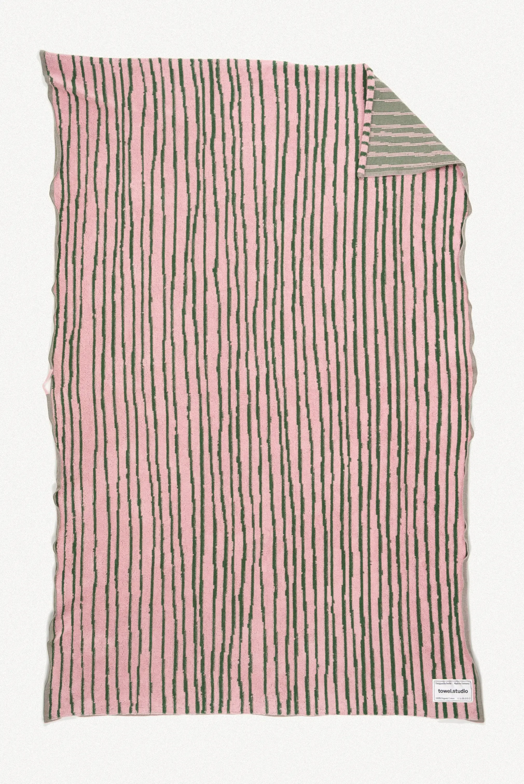 Stripe Beach Towel _ Pink & Green .webp