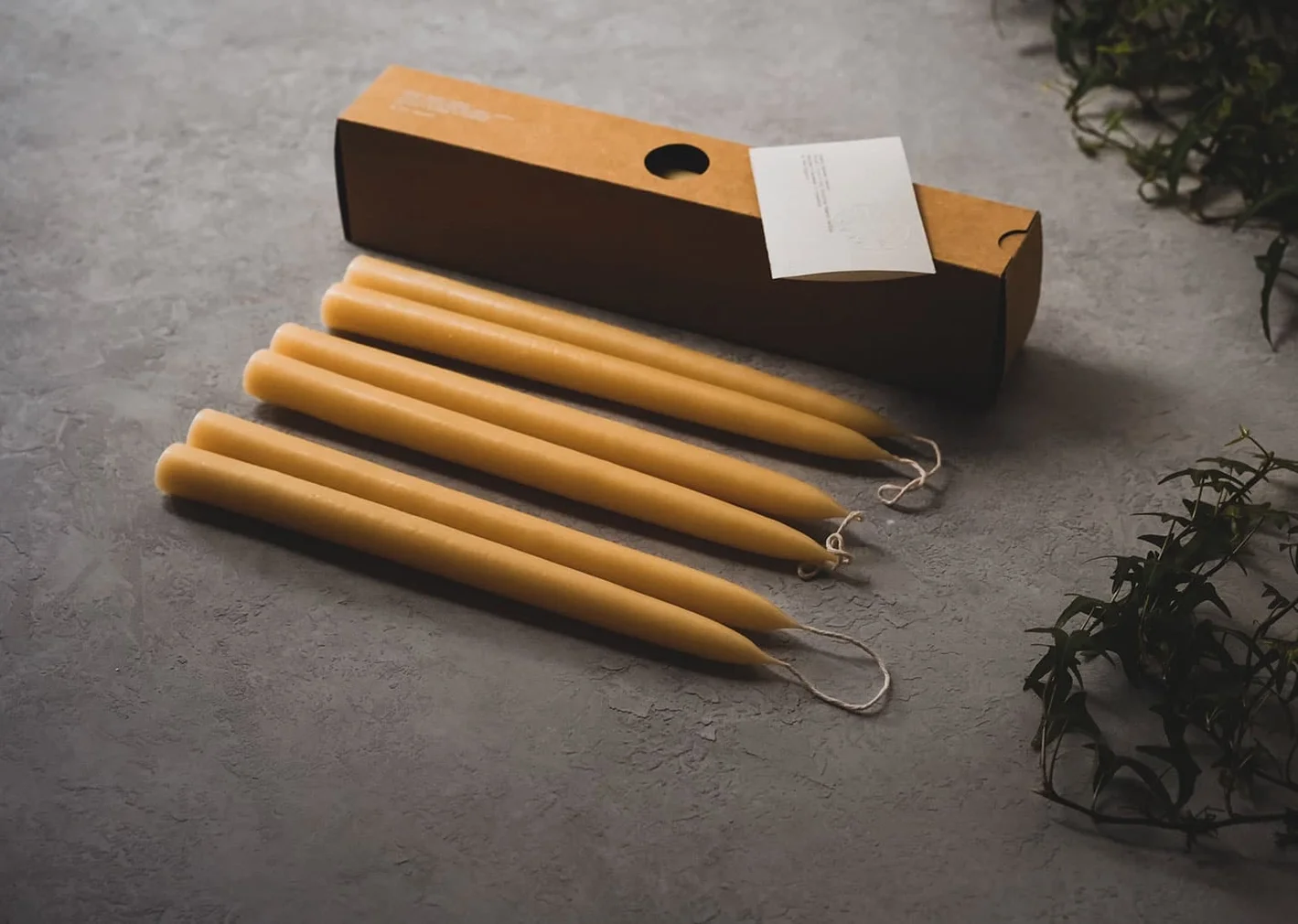 Organic Beeswax Dinner : Taper Candle 3.webp