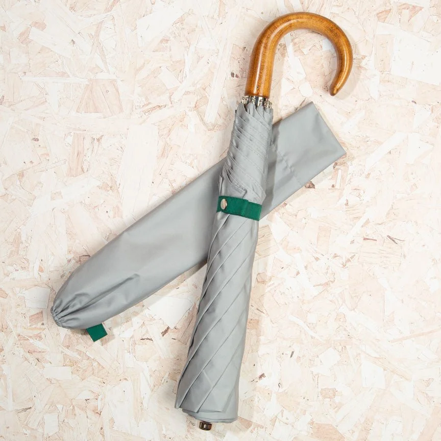 British Folding Umbrella - Grey:Green 3.jpeg