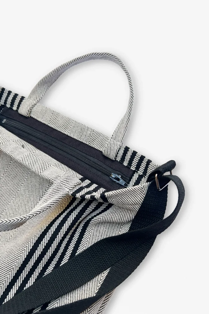 Burgos Black Twill Cross Tote Bag 5.webp