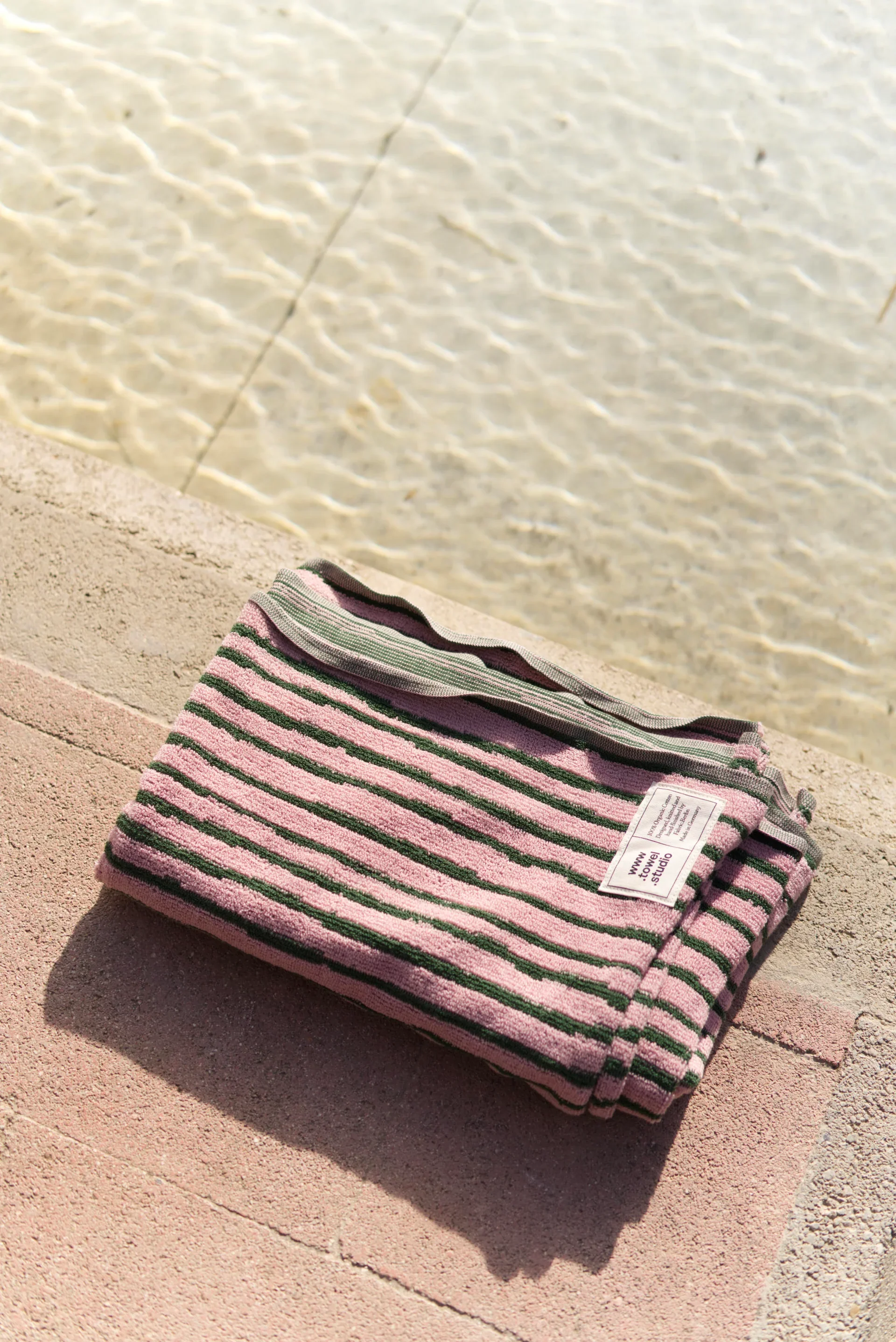 Stripe Beach Towel | Pink & Green  1.webp