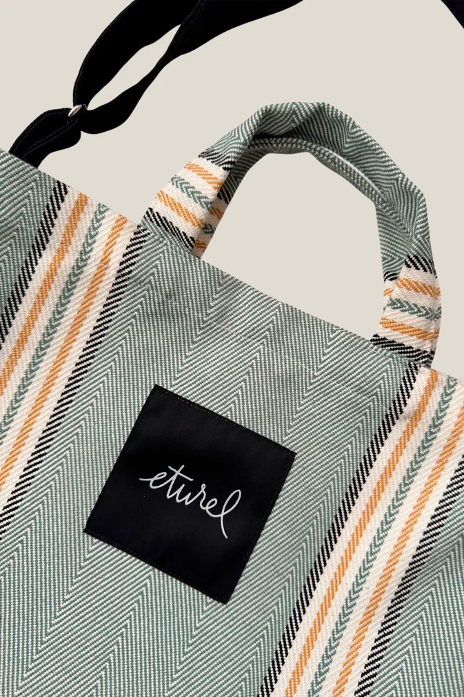 Green Burgos Twill Crossbody Tote Bag 5.webp