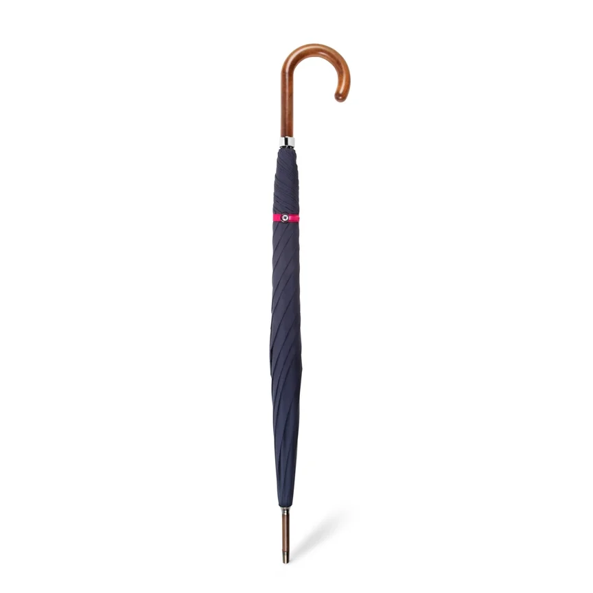 British Umbrella, Beech & Maple - Marine Blue:Pink 6.webp
