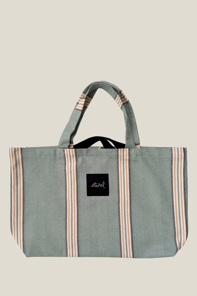 Maxi Shopper Bag in Green Burgos Twill 3.webp
