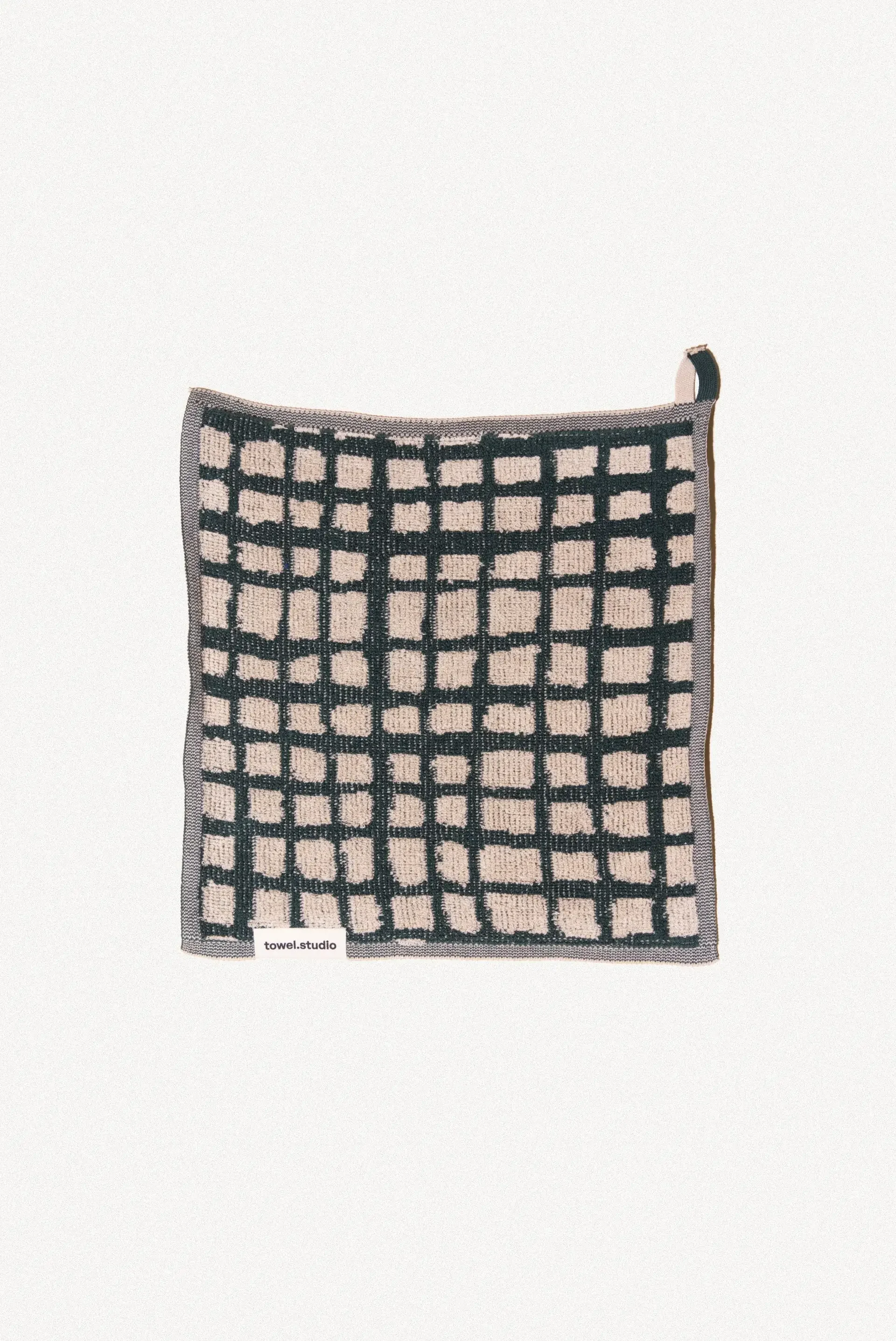 Bold Grid Wash Cloth | Forest Green