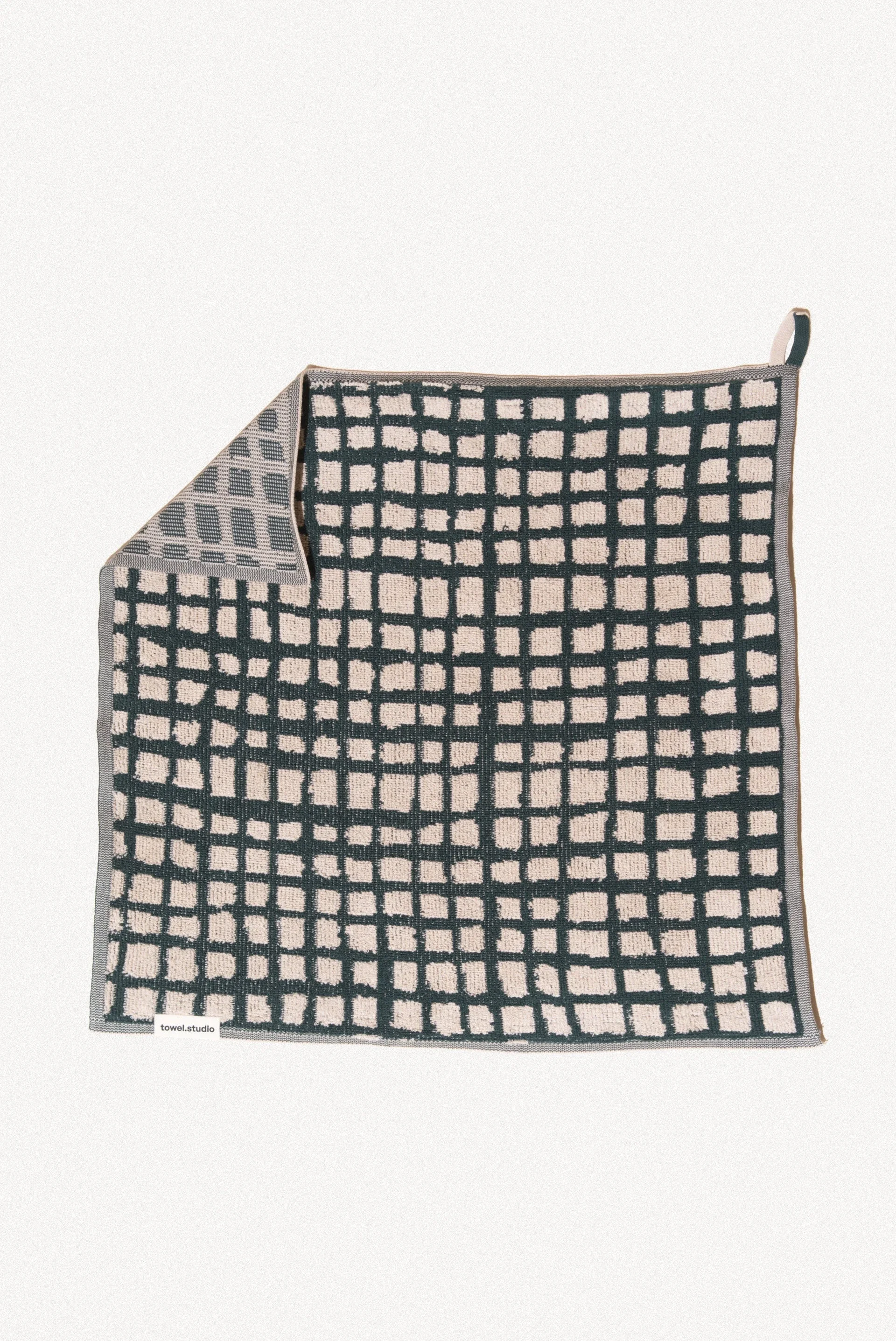 Bold Grid Guest Towel _ Forest Green 1.webp