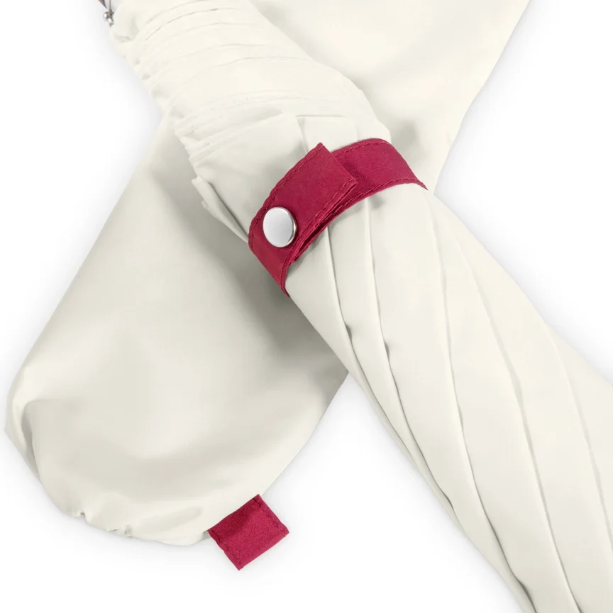 British Folding Umbrella - Ivory:Burgundy 5.webp