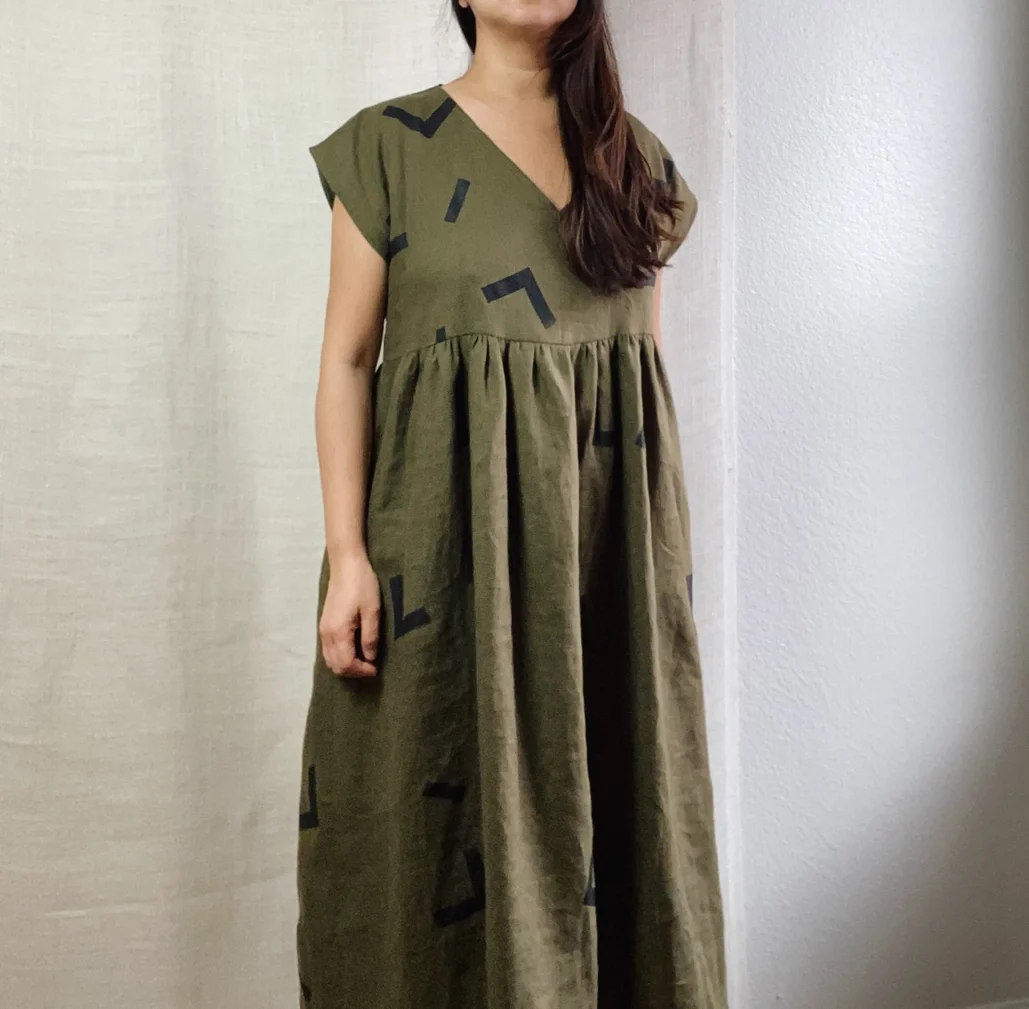 Olive Linen Dress 1.webp