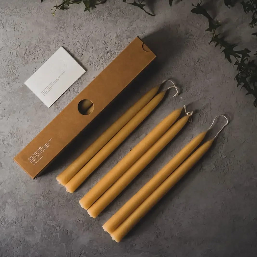 Organic Beeswax Dinner : Taper Candle.webp