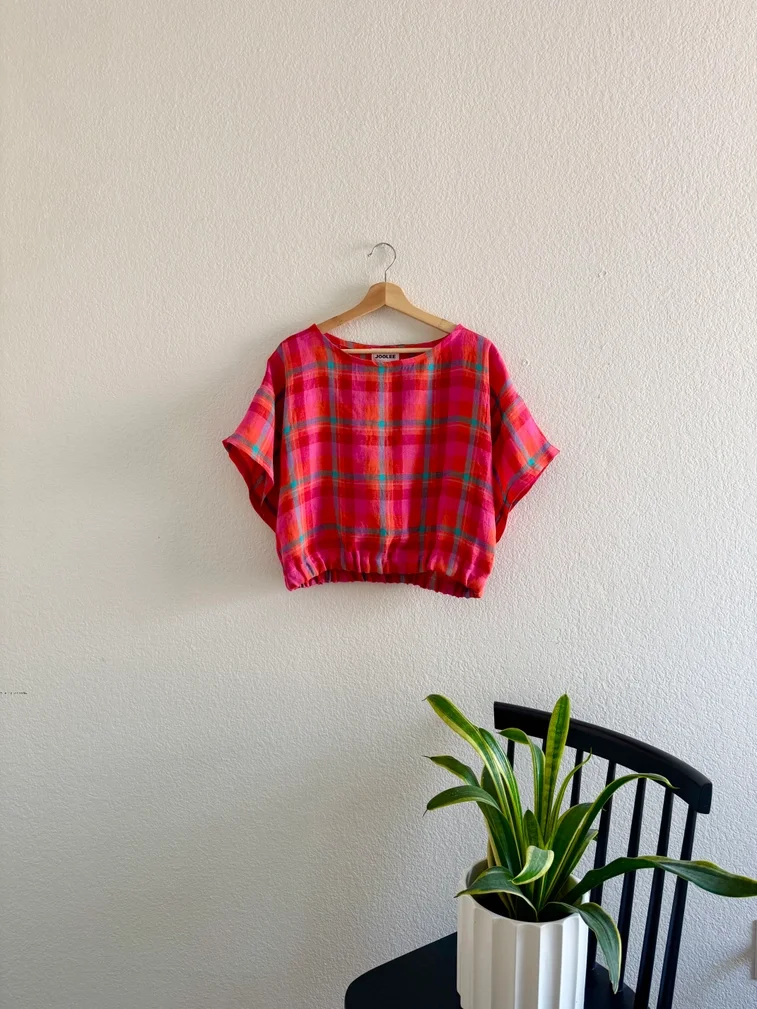 Pink Check Linen Top 1.webp