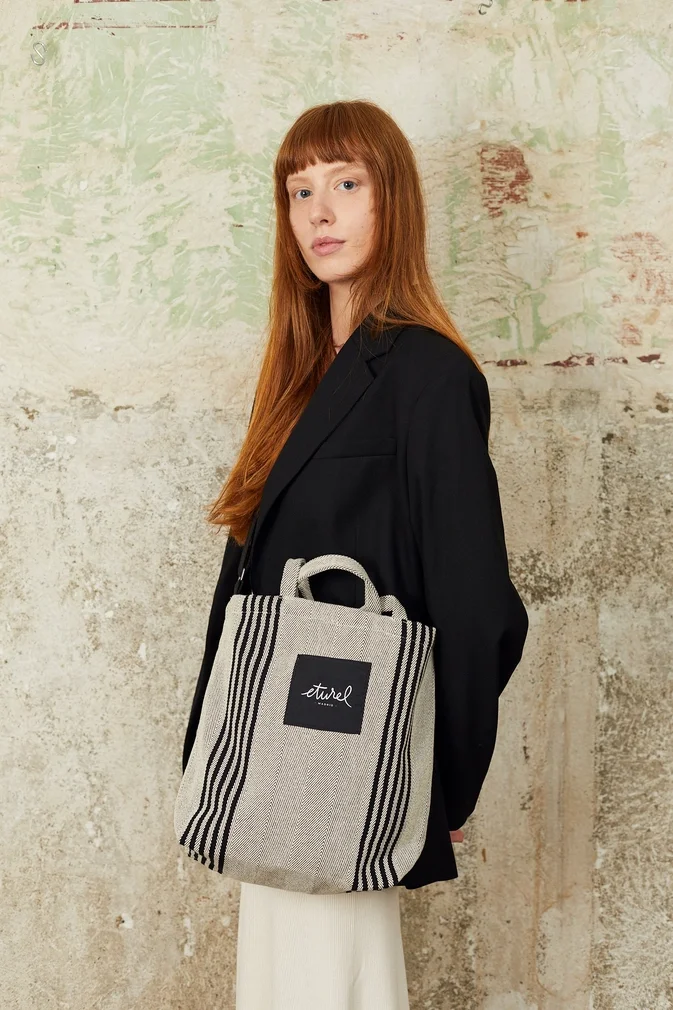 Burgos Black Twill Cross Tote Bag.webp