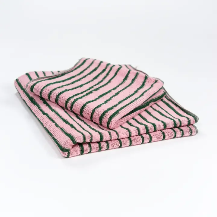Stripe Beach Towel | Pink & Green 4.webp