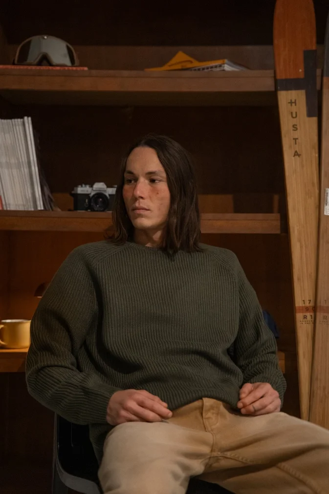 Khaki Knit Baby Sweater 1.webp