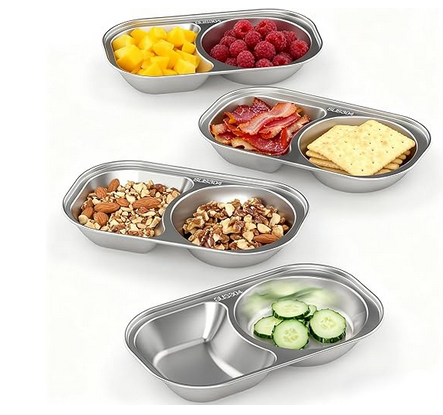 Stainless steel snack plates