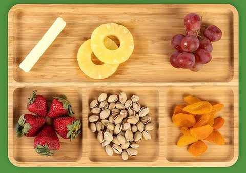 Bamboo sectioned plate