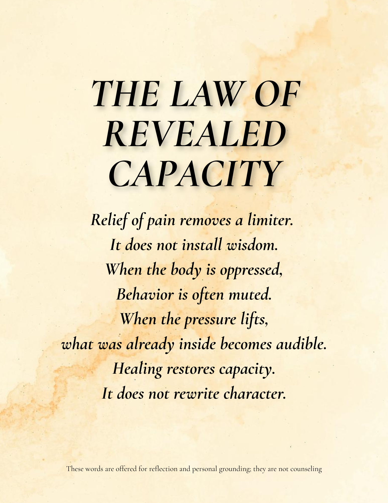 THE LAW OF REVEALED CAPACITY