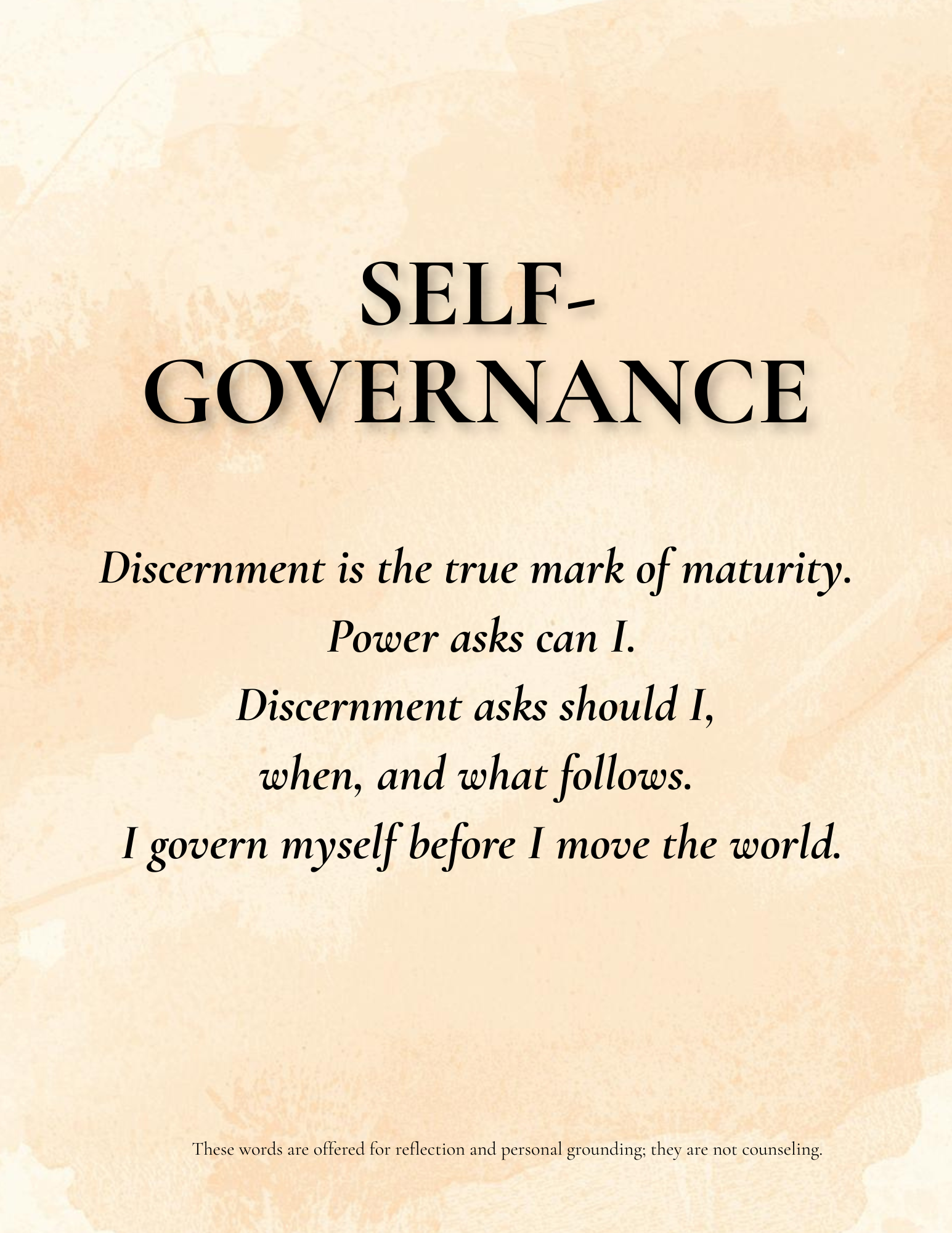 SELF-GOVERNANCE