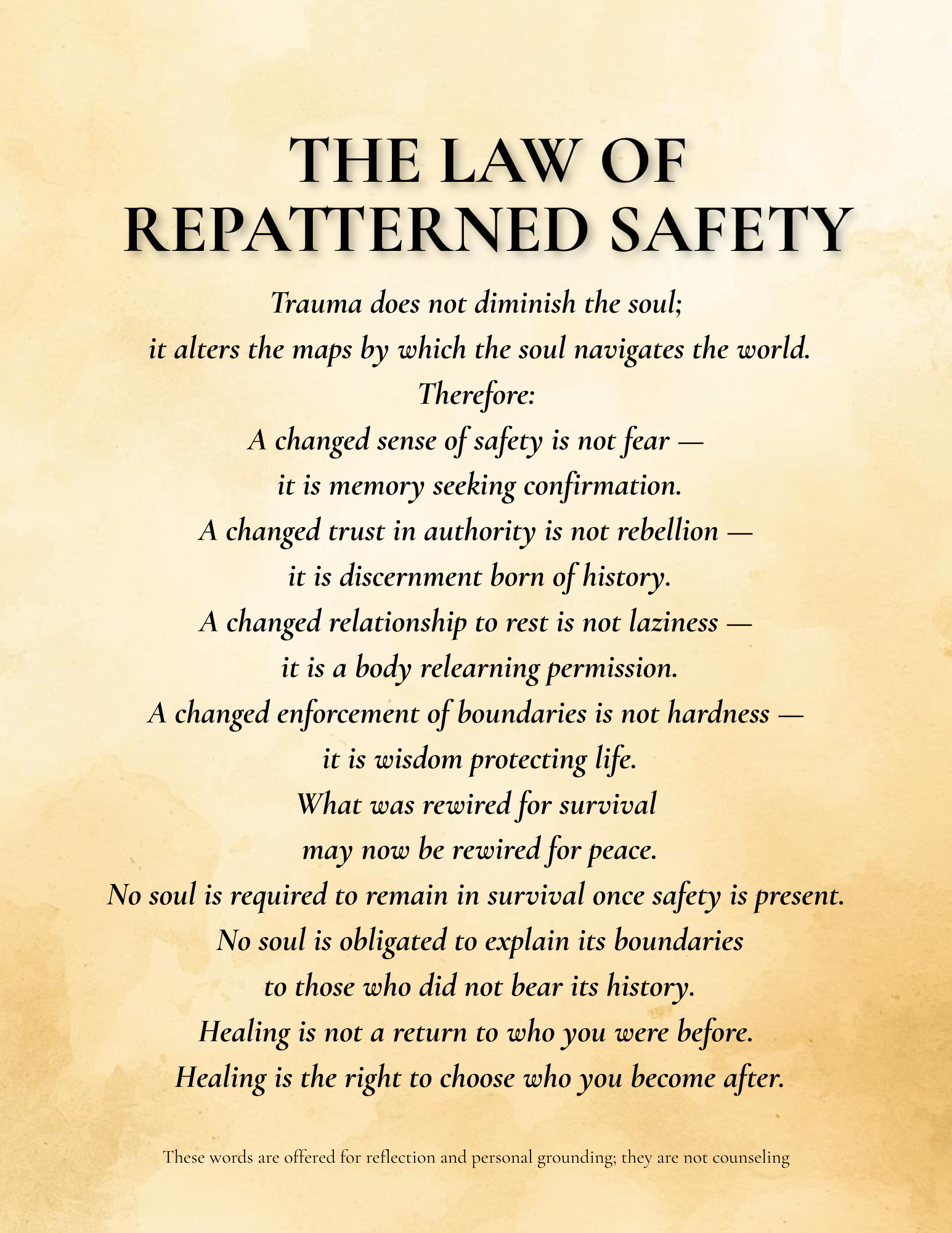 THE LAW OF REPATTERNED SAFETY